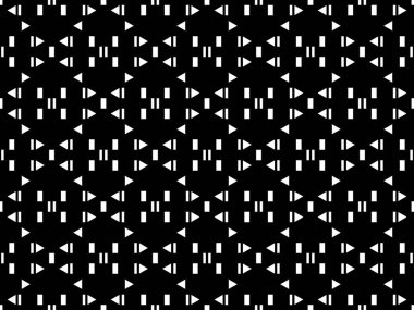 Music play list button of pattern. Design white on black background. Design print for illustration, texture, wallpaper, background.  