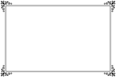 Süslü vintage çerçevelerin elementleri. Beyaz, klasik el yazısı kıvrımlarında sınır siyahı, çiçek motifleri. Tebrik kartları için tasarım baskısı, düğün davetiyeleri, restoran menüsü, kraliyet sertifikaları. 16. set