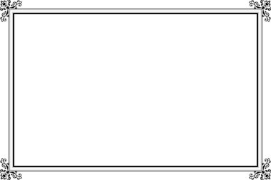 Süslü vintage çerçevelerin elementleri. Beyaz, klasik el yazısı kıvrımlarında sınır siyahı, çiçek motifleri. Tebrik kartları için tasarım baskısı, düğün davetiyeleri, restoran menüsü, kraliyet sertifikaları. Set 27