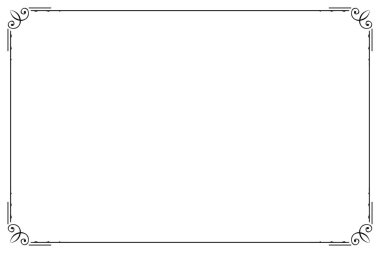 Süslü vintage çerçevelerin elementleri. Beyaz, klasik el yazısı kıvrımlarında sınır siyahı, çiçek motifleri. Tebrik kartları için tasarım baskısı, düğün davetiyeleri, restoran menüsü, kraliyet sertifikaları. Set 22