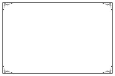 Süslü vintage çerçevelerin elementleri. Beyaz, klasik el yazısı kıvrımlarında sınır siyahı, çiçek motifleri. Tebrik kartları için tasarım baskısı, düğün davetiyeleri, restoran menüsü, kraliyet sertifikaları. Set 31