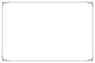 Süslü vintage çerçevelerin elementleri. Beyaz, klasik el yazısı kıvrımlarında sınır siyahı, çiçek motifleri. Tebrik kartları için tasarım baskısı, düğün davetiyeleri, restoran menüsü, kraliyet sertifikaları. 33. set