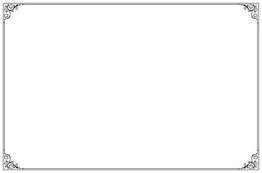 Süslü vintage çerçevelerin elementleri. Beyaz, klasik el yazısı kıvrımlarında sınır siyahı, çiçek motifleri. Tebrik kartları için tasarım baskısı, düğün davetiyeleri, restoran menüsü, kraliyet sertifikaları. 44. set