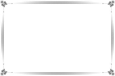 Süslü vintage çerçevelerin elementleri. Beyaz, klasik el yazısı kıvrımlarında sınır siyahı, çiçek motifleri. Tebrik kartları için tasarım baskısı, düğün davetiyeleri, restoran menüsü, kraliyet sertifikaları. Set 197