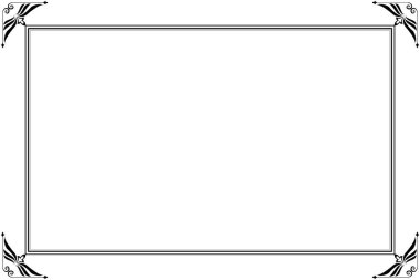 Süslü vintage çerçevelerin elementleri. Beyaz, klasik el yazısı kıvrımlarında sınır siyahı, çiçek motifleri. Tebrik kartları için tasarım baskısı, düğün davetiyeleri, restoran menüsü, kraliyet sertifikaları. 330 'u ayarla