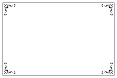Süslü vintage çerçevelerin elementleri. Beyaz, klasik el yazısı kıvrımlarında sınır siyahı, çiçek motifleri. Tebrik kartları için tasarım baskısı, düğün davetiyeleri, restoran menüsü, kraliyet sertifikaları. 376 'yı ayarla