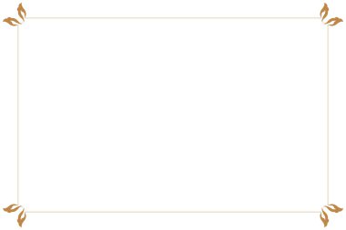 Beyaz Arkaplanda Süslü Köşeli Zarif Altın Çerçeve. 216