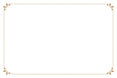 Beyaz Arkaplanda Süslü Köşeli Zarif Altın Çerçeve. 225