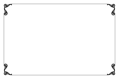 Beyaz Arkaplanda Süslü Köşeli Siyah Çerçeve. 228