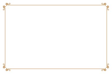 Beyaz Arkaplanda Süslü Köşeli Zarif Altın Çerçeve. 233