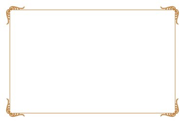 Beyaz Arkaplanda Süslü Köşeli Zarif Altın Çerçeve. 235