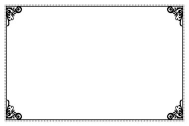 Beyaz Arkaplanda Süslü Köşeli Siyah Çerçeve. 238