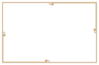 Beyaz Arkaplanda Süslü Köşeli Zarif Altın Çerçeve. 243