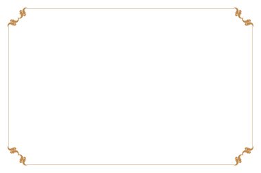 Beyaz Arkaplanda Süslü Köşeli Zarif Altın Çerçeve. 248