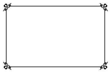 Beyaz Arkaplanda Süslü Köşeli Siyah Çerçeve. 249