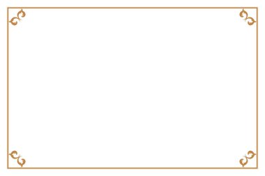 Beyaz Arkaplanda Süslü Köşeli Zarif Altın Çerçeve. 253