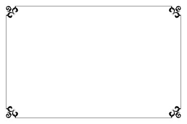 Beyaz Arkaplanda Süslü Köşeli Siyah Çerçeve. 254