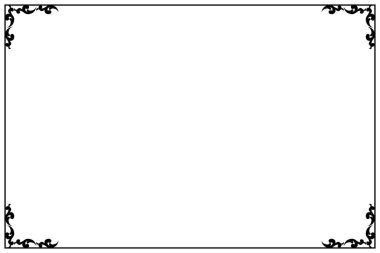 Beyaz Arkaplanda Süslü Köşeli Siyah Çerçeve. 257