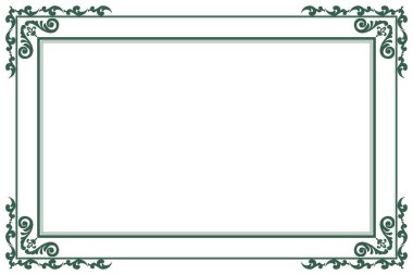 Beyaz Arkaplanda Süslü Köşeli Zarif Altın Çerçeve. 263