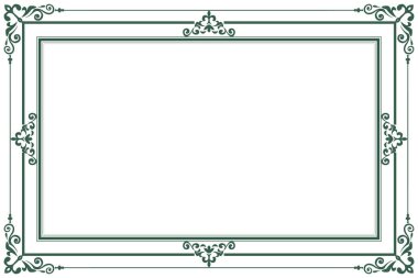 Beyaz Arkaplanda Süslü Köşeli Zarif Altın Çerçeve. 271