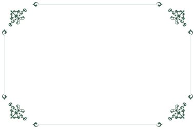 Beyaz Arkaplanda Süslü Köşeli Zarif Altın Çerçeve. 277