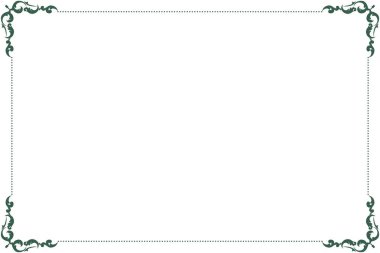 Beyaz Arkaplanda Süslü Köşeli Zarif Altın Çerçeve. 279