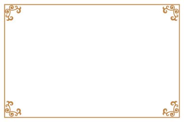 Beyaz Arkaplanda Süslü Köşeli Zarif Altın Çerçeve. 288