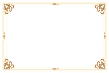 Süslü köşeleri olan zarif Vintage Gold Frame. 302