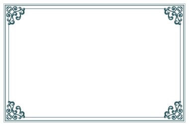 Süslü köşeli zarif Vintage Green Frame. 301