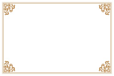 Süslü köşeleri olan zarif Vintage Gold Frame. 300