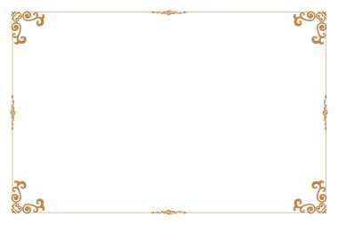 Süslü köşeleri olan zarif Vintage Gold Frame. 304