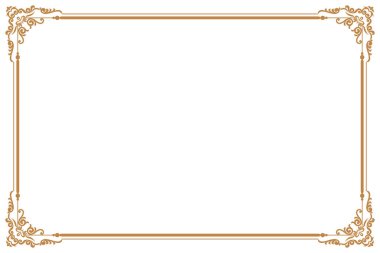 Süslü köşeleri olan zarif Vintage Gold Frame. 316