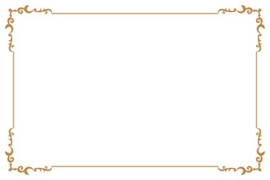 Süslü köşeleri olan zarif Vintage Gold Frame. 322