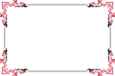 Süslü köşeli klasik Kırmızı ve Siyah Çerçeve. 425