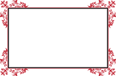 Süslü köşeli klasik Kırmızı ve Siyah Çerçeve. 427