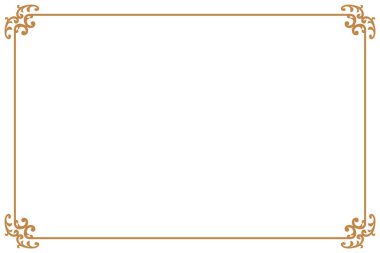 Süslü köşeleri olan zarif Vintage Gold Frame. 348