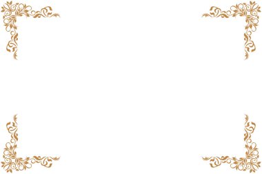 Süslü köşeleri olan zarif Vintage Gold Frame. 364