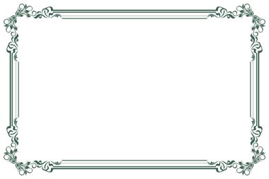 Süslü köşeli zarif Vintage Green Frame. 366