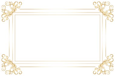 Süslü köşeleri olan zarif Vintage Gold Frame. 377