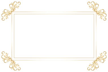 Süslü köşeleri olan zarif Vintage Gold Frame. 378