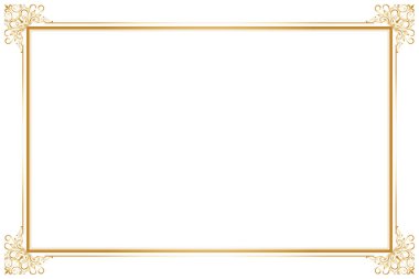 Süslü köşeleri olan zarif Vintage Gold Frame. 380