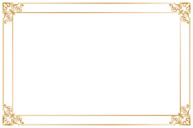 Süslü köşeleri olan zarif Vintage Gold Frame. 387