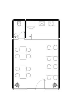 Basit Mimari Kat Planı Kafesi, Mutfak ve Tuvalet. 13