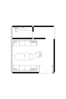 Minimalist Misafir Odası. Koltuğu ve kahve masası düzeniyle. 5