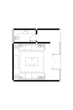 Minimalist Misafir Odası. Koltuğu ve kahve masası düzeniyle. 8