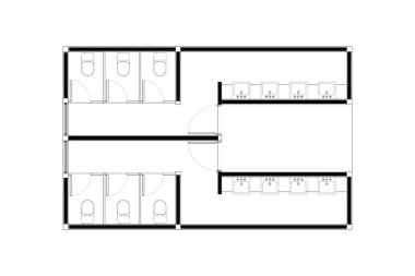 Bayanlar ve Nazik Alanlı Umumi Tuvalet Planı Üst Görünüm Projesi. 4