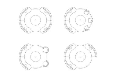 Minimalist Oturma Odası Mobilya Yerleşimi Üst Görünüm Seti. 5