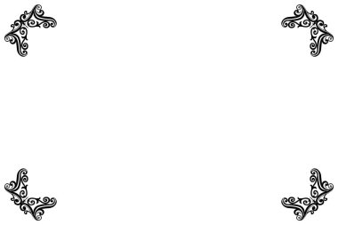 Süslü vintage çerçevelerin elementleri. Beyaz, klasik el yazısı kıvrımlarında sınır siyahı, çiçek motifleri. Tebrik kartları için tasarım baskısı, düğün davetiyeleri, restoran menüsü, kraliyet sertifikaları. 474 'ü ayarla