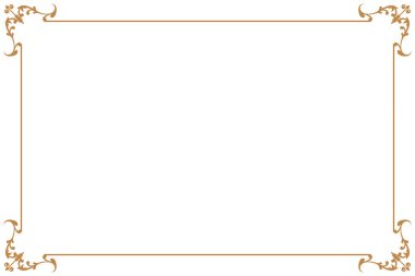 Beyaz Arkaplanda Çiçek Süslemeleri olan Zarif Altın Dekoratif Vintage Frame. 490