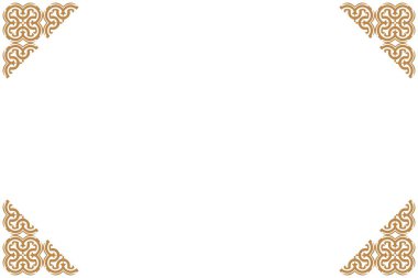 Oriental Frame Design Geleneksel Çin Biçimli Geometrik Köşe Süslemesi. Siyah izole edilmiş. 758